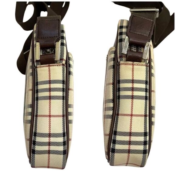BURBERRY Nova Check Canvas Leather Crossbody Shoulder Bag 💼 - Picture 9 of 15